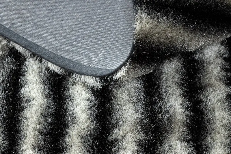 Modern Teppich FLIM 010-B3 shaggy, Labirynth - Strukturell schwarz / grau