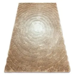Modern Teppich FLIM 008-B1 shaggy, Kreise - Strukturell beige