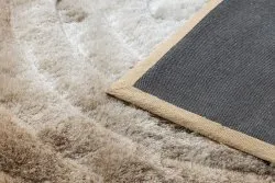 Modern Teppich FLIM 008-B1 shaggy, Kreise - Strukturell beige