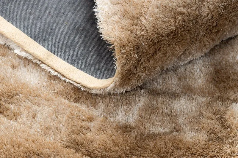 Modern Teppich FLIM 008-B1 shaggy, Kreise - Strukturell beige