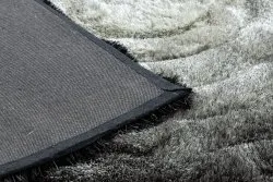 Modern Teppich FLIM 008-B2 shaggy, Kreise - Strukturell grau