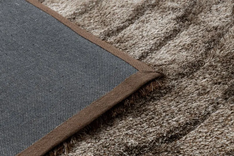Modern Teppich FLIM 008-B7 shaggy, Kreise - Strukturell braun