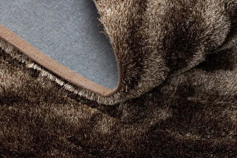 Modern Teppich FLIM 008-B7 shaggy, Kreise - Strukturell braun