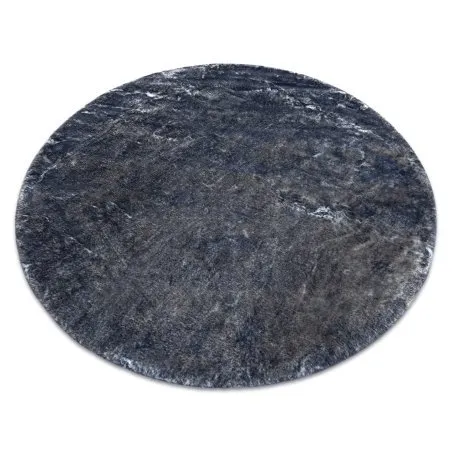 Moderner Waschteppich LAPIN Kreis Shaggy, Antirutsch elfenbein / schwarz