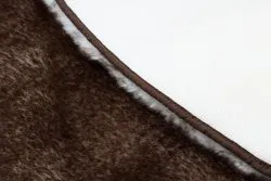 Moderner Waschteppich LAPIN Kreis Shaggy, Antirutsch elfenbein / Schokolade