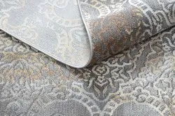 Modern LUCE 84 Teppich Ornament vintage - Strukturell grau / Senf