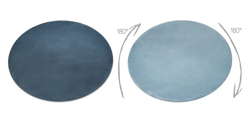 Moderner Waschteppich POSH Kreis Shaggy, plüschig, dick Antirutsch blau