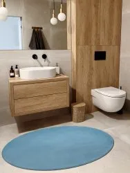 Moderner Waschteppich POSH Kreis Shaggy, plüschig, dick Antirutsch blau