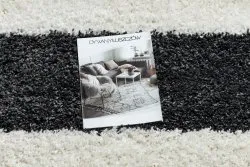 Teppich UNION 4079 Streifen grau / sahne Franse berber marokkanisch shaggy zottig
