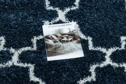 Teppich UNION 3488 Marokkanisches Spalier blau / sahne Franse berber marokkanisch shaggy zottig