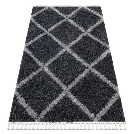 Teppich UNION 3482 Gitter grau Franse berber marokkanisch shaggy zottig
