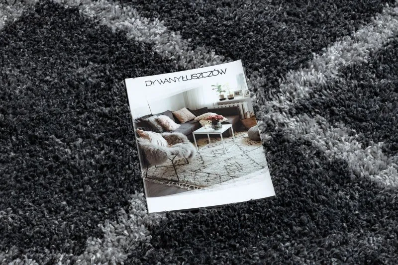 Teppich UNION 3482 Gitter grau Franse berber marokkanisch shaggy zottig