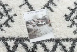 Teppich UNION 3481 Zickzack sahne / grau Franse berber marokkanisch shaggy zottig