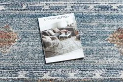 Modern Teppich BELLE BF13C blau / beige Franse 