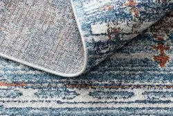 Modern Teppich BELLE BF13C blau / beige Franse 