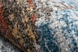Modern Teppich BELLE BF13C blau / beige Franse 