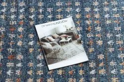 Modern Teppich BELLE BG58A dunkelblau / beige Franse 