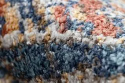 Modern Teppich BELLE BG58A dunkelblau / beige Franse 