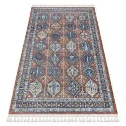 Modern Teppich BELLE BG60A braun / rosa Franse