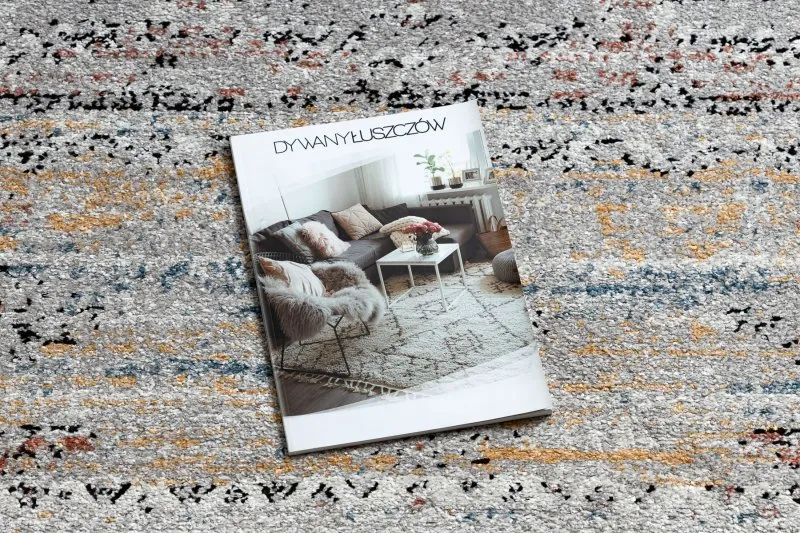 Modern Teppich BELLE BN25A beige / blau Franse 