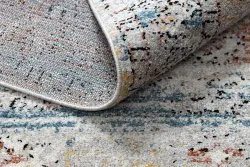 Modern Teppich BELLE BN25A beige / blau Franse 