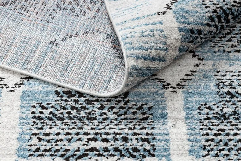 Modern Teppich BELLE BR22A beige / blau Franse 