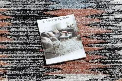 Modern Teppich BELLE BR23A schwarz / rosa Franse 