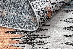 Modern Teppich BELLE BR23A schwarz / rosa Franse 