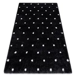 Teppich FLUFFY Shaggy Punkte - anthrazit / weiß