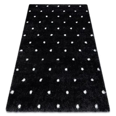 Teppich FLUFFY 2370 Shaggy Punkte - anthrazit / weiß