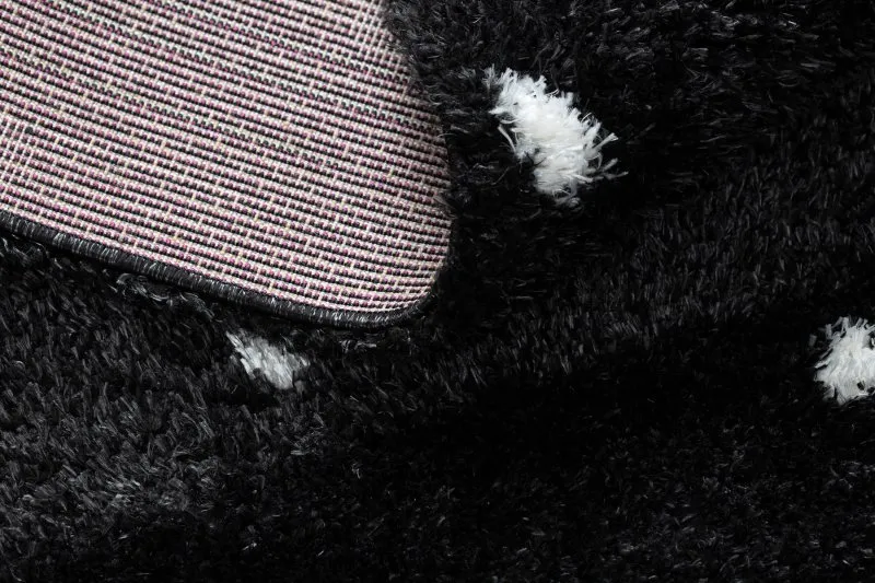 Teppich FLUFFY 2370 Shaggy Punkte - anthrazit / weiß