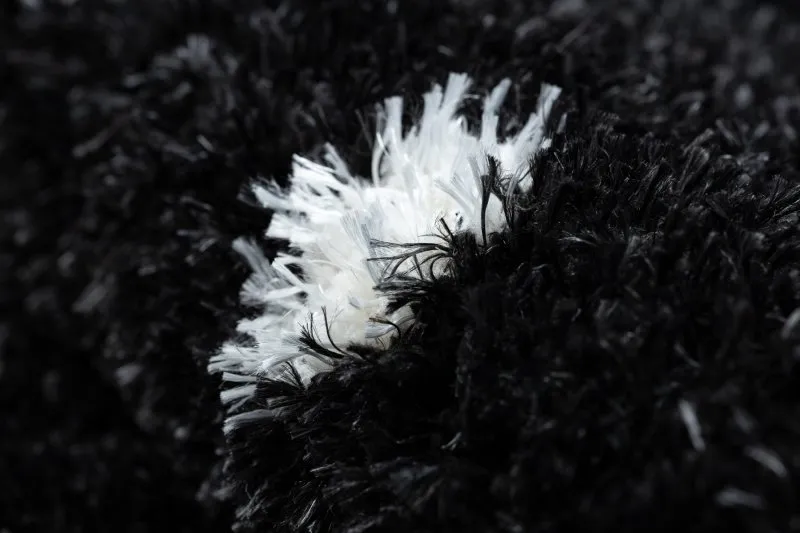 Teppich FLUFFY 2370 Shaggy Punkte - anthrazit / weiß