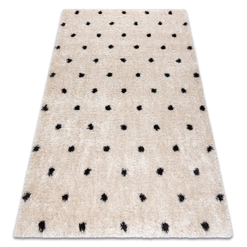 Teppich FLUFFY 2370 Shaggy Punkte - creme / anthrazit