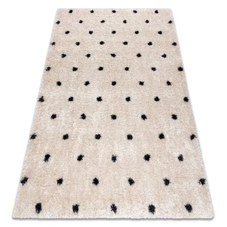 Teppich FLUFFY 2370 Shaggy Punkte - creme / anthrazit