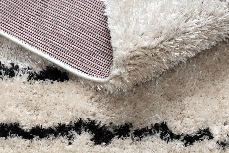 Teppich FLUFFY 2371 Shaggy Streifen - creme / anthrazit