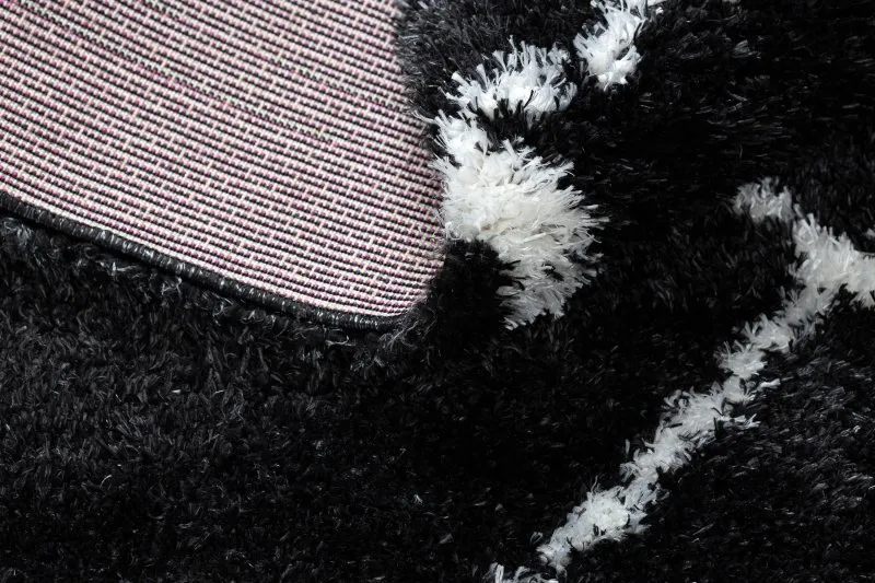 Teppich FLUFFY 2373 Shaggy Gitter - anthrazit / weiß