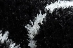 Teppich FLUFFY 2373 Shaggy Gitter - anthrazit / weiß
