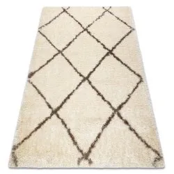 Teppich FLUFFY Shaggy Gitter - creme / beige