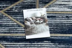 Modern DE LUXE Teppich 462 Geometrisch - Strukturell dunkelblau / gold
