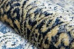 Modern DE LUXE Teppich 474 Ornament - Strukturell dunkelblau / gold