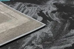 Modern DE LUXE Teppich 619 Rahmen - Strukturell grau / grün