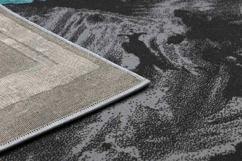 Modern DE LUXE Teppich 619 Rahmen - Strukturell grau / grün