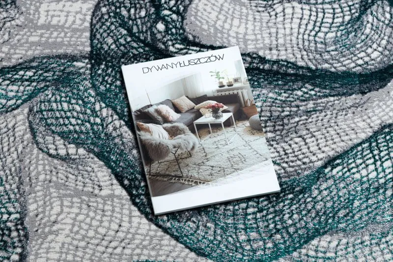 Modern DE LUXE Teppich 621 Netz - Strukturell grau / grün
