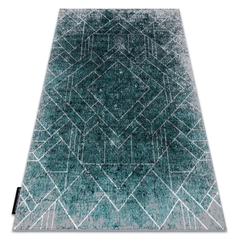 Modern DE LUXE Teppich 626 geometrisch, Diamanten - Strukturell grau / grün