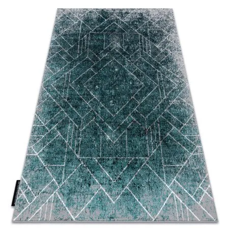 Modern DE LUXE Teppich 626 geometrisch, Diamanten - Strukturell grau / grün