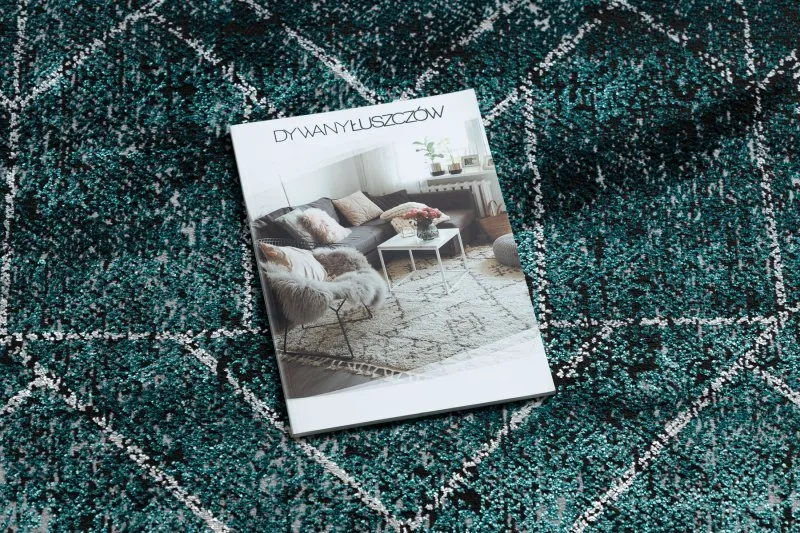 Modern DE LUXE Teppich 626 geometrisch, Diamanten - Strukturell grau / grün