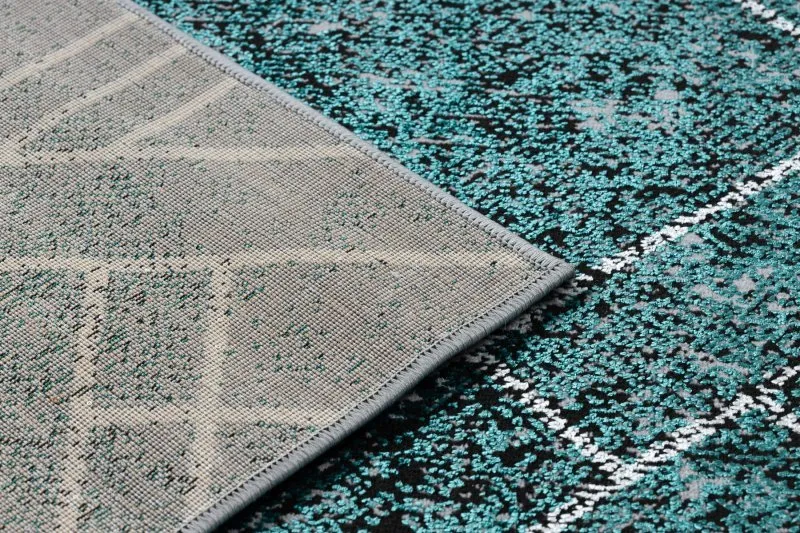 Modern DE LUXE Teppich 626 geometrisch, Diamanten - Strukturell grau / grün