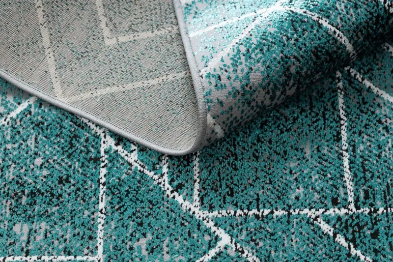 Modern DE LUXE Teppich 626 geometrisch, Diamanten - Strukturell grau / grün