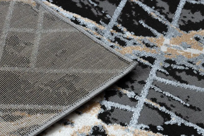 Modern DE LUXE Teppich 622 Abstraktion - Strukturell grau / gold