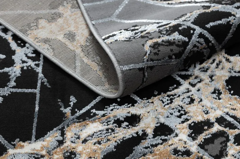 Modern DE LUXE Teppich 622 Abstraktion - Strukturell grau / gold